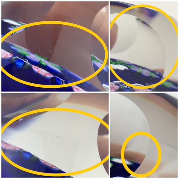 Perthshire 1986B Bouquet Lampwork Flower Millefiori Twist Facet Blue Paperweight - Picture 12 of 14